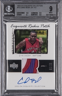 2003-04 UD "Exquisite Collection" Rookie Patch Autograph #CB Chris Bosh Signed Rookie Card (#90/99) - BGS MINT 9/BGS 10